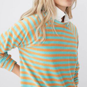NWT KULE The Terry Franny Ladies Sweatshirt in Sherbet/Aqua Size S